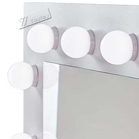 Ensemble de Coiffeuse avec Lumières LED, Miroir, 1 Grand Tiroir et Tabouret Table De Maquillage Vanité Coiffeuse de chambre à Coucher