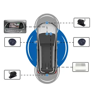Wemaer 360 자동차 카메라 오디오 스테레오 라디오 안드로이드 분할 화면 내장 정확한 동적 궤적 주차 라인 Hd 자동차 카메라