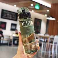 500 ml Çevre Dostu Karikatür Tarzı Açık Hava Sporları Taşınabilir Plastik Su Bardağı Ölçekli Filtreli Uzay Kupası Öğrenci Zıplayan Su Matarası