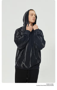 YSW013 Sudadera de Felpa Francesa Personalizada al por Mayor, 100% Algodón, 420 g/m², Gruesa, Lavada Vintage, Ecológica, Tie-Dye de Primavera, Talla Grande para Hombre - Product Image 3