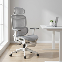 Chaise de bureau de direction ergonomique de luxe à dossier haut, design moderne, entièrement en mesh, avec repose-pieds