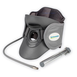 Dispositif de traction cervicale Leobang gris, attelle de cou gonflable, utilisation manuelle à domicile, soutien médical - Product Image 1