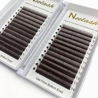 Extensions de cils naturels multicouches 5D Coffee Brown Fox, en cheveux synthétiques, sans cruauté animale, courbure mixte C D, pour les yeux gauche et droit, YY Supply