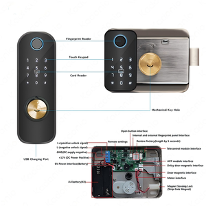 उच्च गुणवत्ता वाले स्टेनलेस स्टील डबल ओपन इलेक्ट्रिक रिम लॉक नाइट लॉक साइडर बटन फ़ंक्शन के साथ - Product Image 2