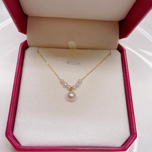 Pendentif en argent S925 simple de Zhuji avec perle d'eau douce, grand modèle 8-8,5 mm ou petit modèle 4-4,5 mm, simple ou multiple, pour colliers - Product Image 3