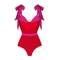 JSN Maillot de bain une pièce personnalisé de haute qualité avec jupe et nœud papillon, idéal pour l'été et la plage