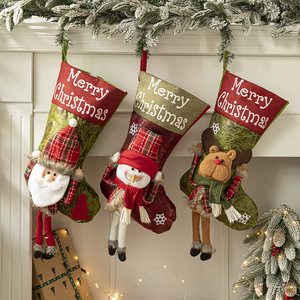 <span class=keywords><strong>Chaussettes</strong></span> de Noël sacs-cadeaux Décorations de Noël <span class=keywords><strong>Chaussettes</strong></span> de Père Noël Cartoon Décoration de scène de cadeau pour enfants - Product Image 2