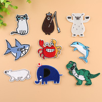 Lot de 9 écussons thermocollants animaux marins pour vêtements, chapeaux, sacs, chaussettes, pour cadeaux DIY, activités commerciales, décoration, uniformes