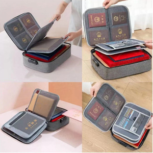 Travel Storage Bag Waterproof Zippered Organizer For Passports Files And <b>Documents</b> With Combination Lock Trip Use - Product Image 1