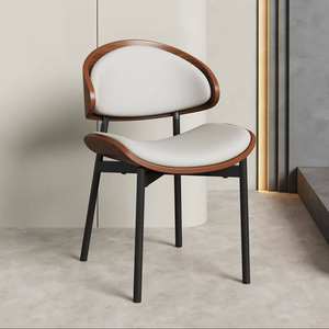 Chaise de salle à manger minimaliste italienne - <span class=keywords><strong>Fauteuil</strong></span> en bois de noyer pour la maison/le café/le restaurant - Product Image 5