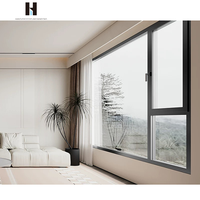 HANNOVER, ventanas abatibles de aluminio modernas, diseño de vidrio a prueba de balas, ventanas abatibles de impacto de huracán con pantallas de seguridad