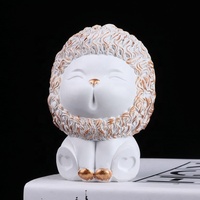 Figurine mignonne de lionceau en résine, statue d'animal de dessin animé Kawaii, mini sculpture de lion pour la décoration de la chambre d'enfant ou de la maison
