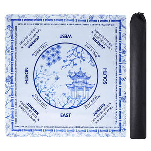 Premium American Mahjong Mat with Charleston Guide Non-Slip Rubber Backing Floral Pattern Mahjong <b>Table</b> Pad Cover&Travel Bag - Product Image 1