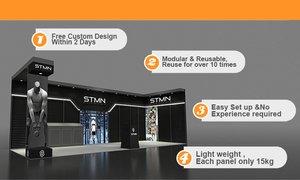 30 phút nhanh chóng xây dựng gian hàng bằng gỗ cho triển lãm thương mại khác 20 * 20ft cá nhân Modular gian hàng bằng gỗ tuyệt vời để nâng cao hình ảnh thương hiệu - Product Image 4