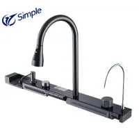 Grande évier de cuisine multifonction à bac unique, anti-rayures, avec affichage numérique LED, cascade, lave-tasses et distributeur de savon