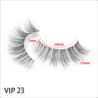Vente en gros de faux cils 3D faits à la main, cils synthétiques en fibre végétale, 25mm de long, faux cils épais, bande complète