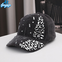 Casquette de baseball unisexe réglable et respirante avec strass, casquette de fête luxueuse scintillante avec cristaux