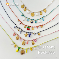 YIMEILI & Bohemian Collier tressé coloré en acier inoxydable, chaîne de clavicule, base de chaîne pour pendentif breloque DIY