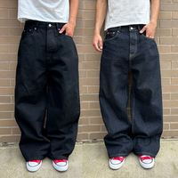 Pantalon en denim brut japonais en gros, tissu selvedge, jambe large, poids lourd, jeans homme, taille basse, pantalon homme, fabricant