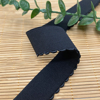 Bande élastique tissée noire et blanche de 1,1 à 5,0 cm, bord en croissant, réglable, en nylon/spandex, couleurs et logo personnalisables