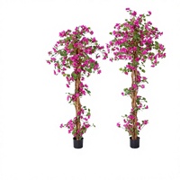 Pohon Bougainvillea Buatan Besar QiYing Victroy, Tanaman Pot Plastik Sutra Berkualitas Tinggi untuk Ruangan Dalam/Luar Ruangan