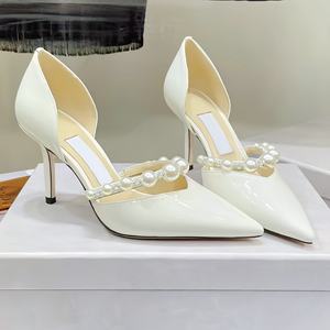 Zapatos de Tacón Alto de Lujo para Mujer, Diseño Decorado con Perlas, Sandalias de Tacón Alto para Mujer, Punta Puntiaguda, Zapatos de Tacón Alto para Boda - Product Image 5