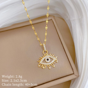 2026 2025 New Fashion Cross Heart Pendant Necklace 18k Gold Plated Stainless Steel Choker for Women Jewelry - Product Image 3
