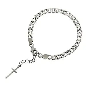 Hovanci новые чистого серебра браслет-цепочка минималистические винтажные религиозные 925 серебряный крест кулон, браслет для женщин