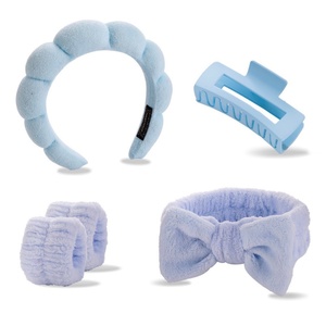 Ensemble d'accessoires capillaires pour femmes : bandeau en tissu, serre-tête et pinces à cheveux pour le soin de la peau et le démaquillage - Product Image 4