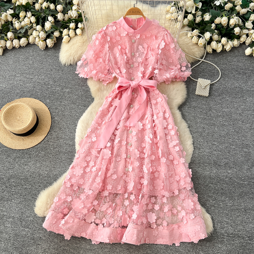 knee length dresses for ladies Bonded Lace Blush Skater Dress – Skirt & Stiletto main image 0