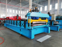 Machine de formage de carreaux de sol en acier entièrement automatique, machine de fabrication de tôles de sol ondulées avec engrenages, fournisseur chinois