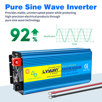 Convertisseur d'alimentation pour voiture LVYUAN 12V 24V DC vers 110V 120V, 4000 Watts 8000W, onduleur à onde sinusoïdale pure 4KW