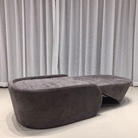 Canapé d'angle moderne en velours avec dossier réglable en hauteur, sans accoudoirs, gain de place pour chambre et salon