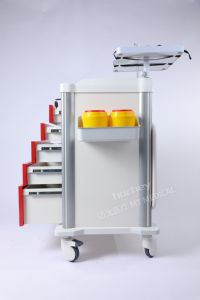 Chariot médical mobile d'<span class=keywords><strong>urgence</strong></span> pour patients, chariot d'infirmière, chariot médical en ABS pour hôpital, marque Hochey Medical - Product Image 5