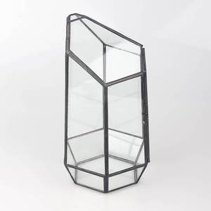 Grand terrarium en verre noir, pot de fleurs, jardinière, écologique, unique, style Art déco, décoration pour la maison, le jardin, les mariages, <span class=keywords><strong>cadre</strong></span> géométrique transparent - Product Image 1