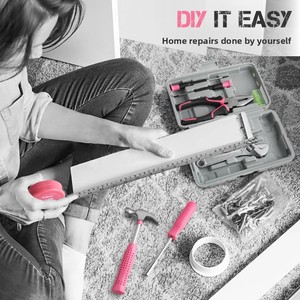 Daily Maintenance and Assembly <b>Tool</b> <b>Set</b>, <b>Pink</b> Appearance, Reliable Quality Household Hardware Toolbox - Product Image 3