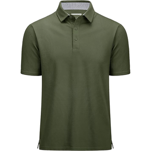 Chemises unies pour hommes OEM ODM, personnalisables, à manches courtes, style urbain, séchage rapide, avec logo, couleur, taille, étiquette et emballage sur mesure - Product Image 1