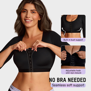 Débardeur gainant à <span class=keywords><strong>fermeture</strong></span> avant pour femme, soutien dorsal en X, amincissant les bras, gilet de compression <span class=keywords><strong>post</strong></span>-chirurgie, haut sculptant le corps - Product Image 3