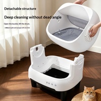 Kotak Pasir Kucing Otomatis Pintar Desain Terbuka Dapat Dilepas Dicuci Kontrol WiFi APP Ruang Luas pp Pasir Untuk Banyak Kucing
