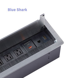 Prise de courant encastrée en aluminium à ouverture rabattable, anti-poussière, avec brosse, pour table de conférence, fournie directement par l'usine - Product Image 4