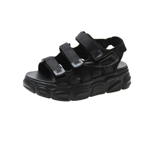 Sandalias de Punta abierta con suela gruesa para mujer, zapatos informales suaves y cómodos, antideslizantes, de Color sólido, a la moda - Product Image 1