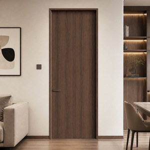Puerta de Madera Maciza con Acabado Minimalista para Interiores, Aplicación en Dormitorios, Apertura Manual, Aislamiento Acústico - Product Image 1