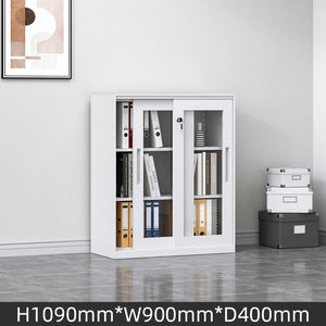 Classeur portatif en acier verrouillable à <span class=keywords><strong>2</strong></span> <span class=keywords><strong>portes</strong></span> en verre métallique, adapté à une utilisation dans le salon à des fins d'affichage - Product Image 2