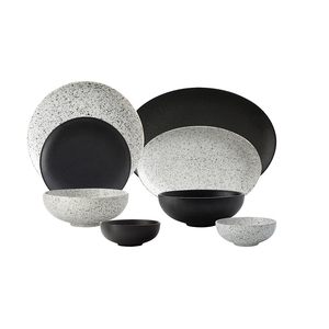 Plato de ensalada profunda de <span class=keywords><strong>porcelana</strong></span> de cerámica ecológica de fábrica de Chaozhou 8/10/12 \ "forma ovalada con patrón de planta Venta de China - Product Image 3