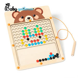 Papan gambar magnetik portabel, mainan seni Doodle kreatif untuk anak-anak dengan desain kayu Z12316B - Product Image 4