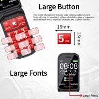 Teléfono Móvil para Personas Mayores F899 con Doble SIM, Pantalla Dual, Botón SOS Grande y Batería de 1000-1499 mAh para Exportación