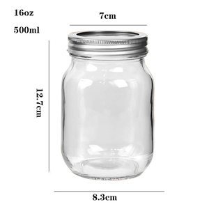 للبيع بالجملة ، جرة تعليب 16 أونصة بأغطية تخمير للحفاظ على مربى طعام الأطفال جيلي - Product Image 1