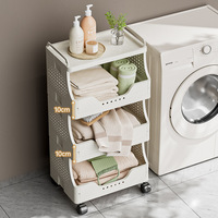 Carrito de Almacenamiento Plegable de Plástico, con Ruedas, para Espacios Reducidos, de 5 Niveles, Minimalista, Moderno y Multiusos para Sala de Estar