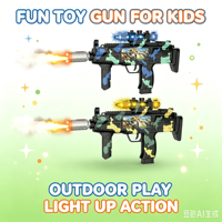 Pistolet jouet militaire pour enfants avec lumière et son, camouflage, vibration électrique, tir, pour garçons, avec effets de brouillard clignotant, pour jeu d'imitation