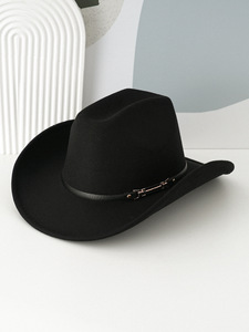 <span class=keywords><strong>Sombrero</strong></span> <span class=keywords><strong>Vaquero</strong></span> Occidental de Invierno a Rayas en Oferta, <span class=keywords><strong>Sombrero</strong></span> de <span class=keywords><strong>Mujer</strong></span> con Cinturón de Poliéster, Hebilla Cuadrada con Remaches Metálicos, Color Rojo para Fiesta, Talla 56-58 cm - Product Image 6